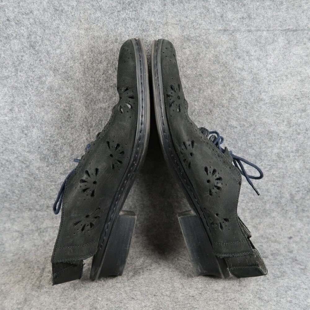Rieker Shoes Womens 42 Slingback Closed Toe Lace Up Sandal Black Leather Comfort - Picture 10 of 12